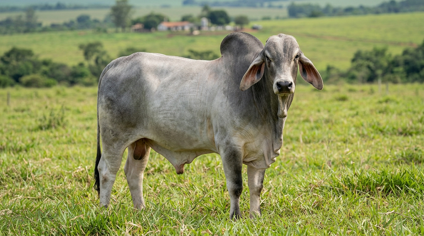 Boi Brahman no pasto